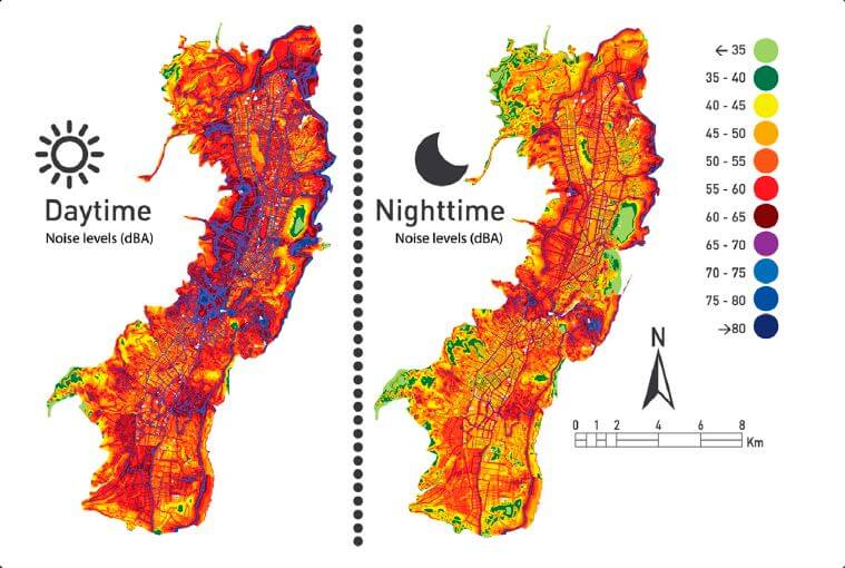 mapa de ecuador de noche